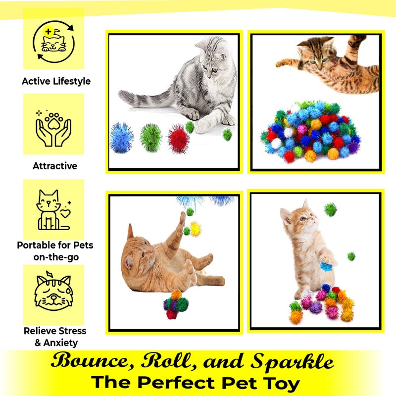 Meric CoCoo 20-Pack Cat Toy Sparkle Ball Jumbo Pack, Unleash Your Catâ€™s Inner Lion, No More Flabby Tummy, Get Your Kitty Fit Again with These Sparkly Balls, Ideal for Multi-Cat Homes, Bond Over Play - Image 3